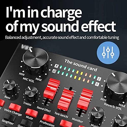 Professional Live Streaming Sound Card USB Audio Interface Mixer DJ Sound for Recording Microphone Guitar