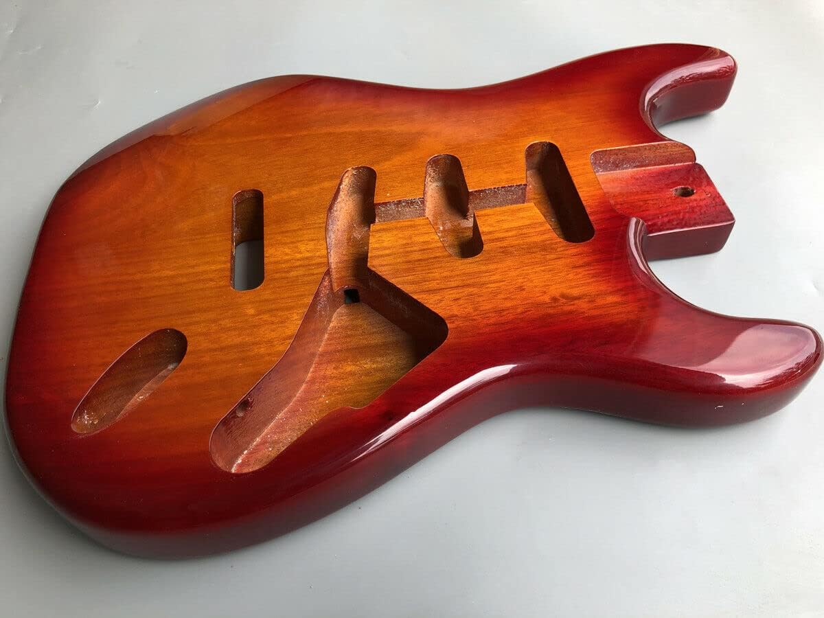 Mahogany Glossy Painting Electric Guitar Body Replacement SSS Style Bolt on Guitar Parts DIY Project
