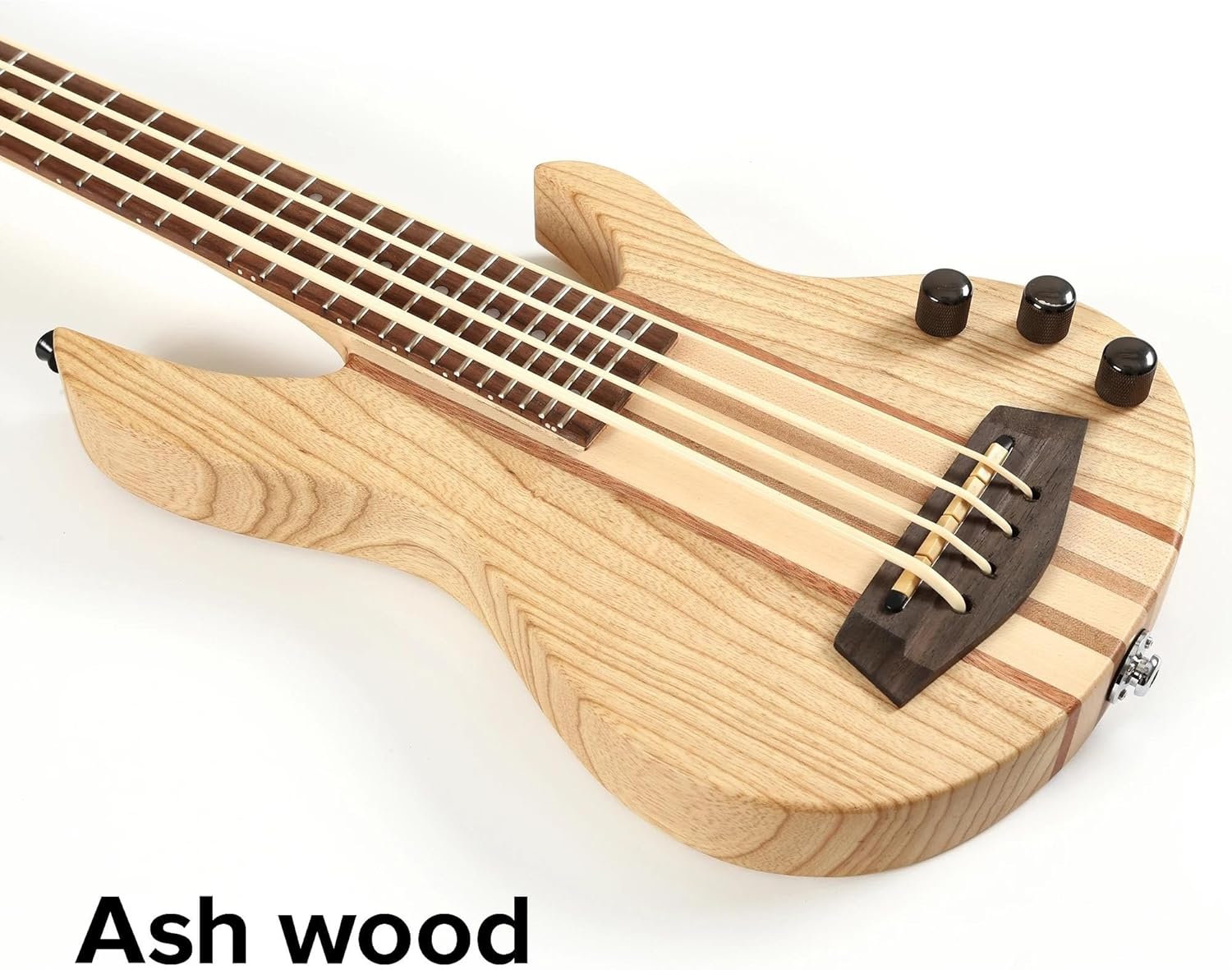 Adult Ukulele 30 Inch Electric Ukulele Bass With Strings And Guitar Bag Ash Wood Ukulele Bass(Left hand)