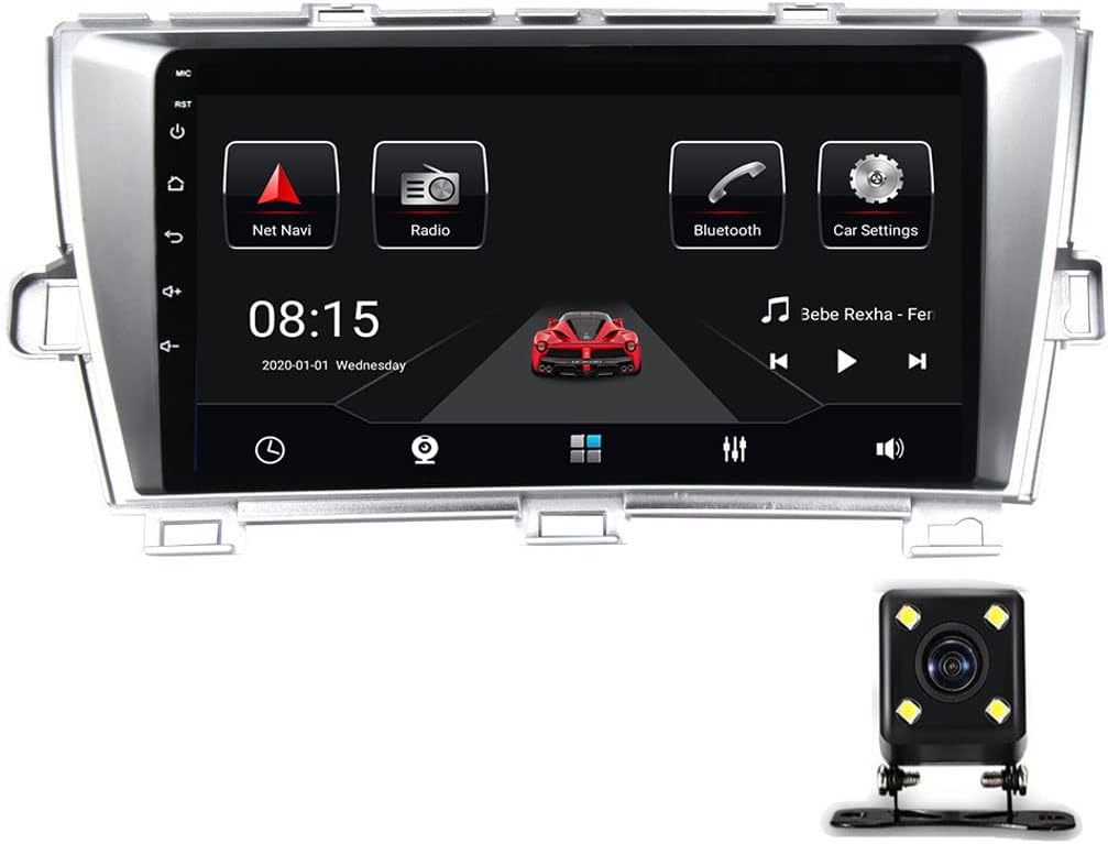 Double Din Car Stereo Receiver, 9In Touch Screen Car Radio Bluetooth, WiFi, USB, FM Radio, Compatible with Carplay and Auto, for Toyota Prius 2009-2015 with Backup Camera