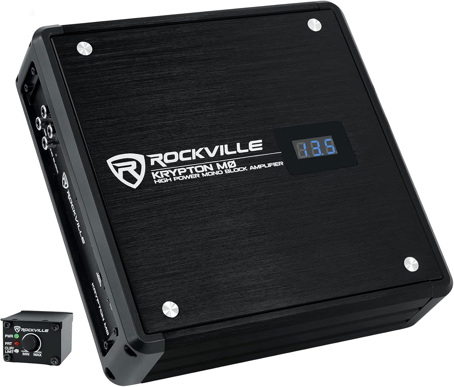 Rockville KRYPTON-M0 Mono Car Amplifier, 1 Ohm, 1400W, Class-D, EQ, Low Pass Filter, Dyno-Certified, Bass Remote, Perfect for Subwoofers and Car Audio