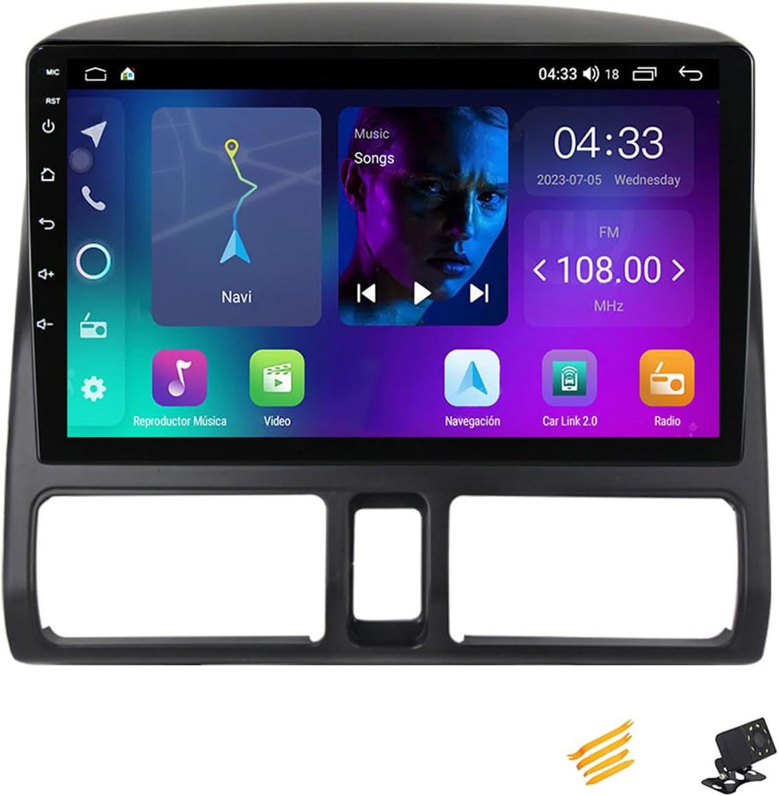 Android 13 Car Stereo Bluetooth Car Play 2 DIN Touch Screen Compatible with Honda CRV 2002~2005 9In QLED Display Car Radio with Navigation Android Auto FM RDS SWC,4 Core NF2 2G+32G