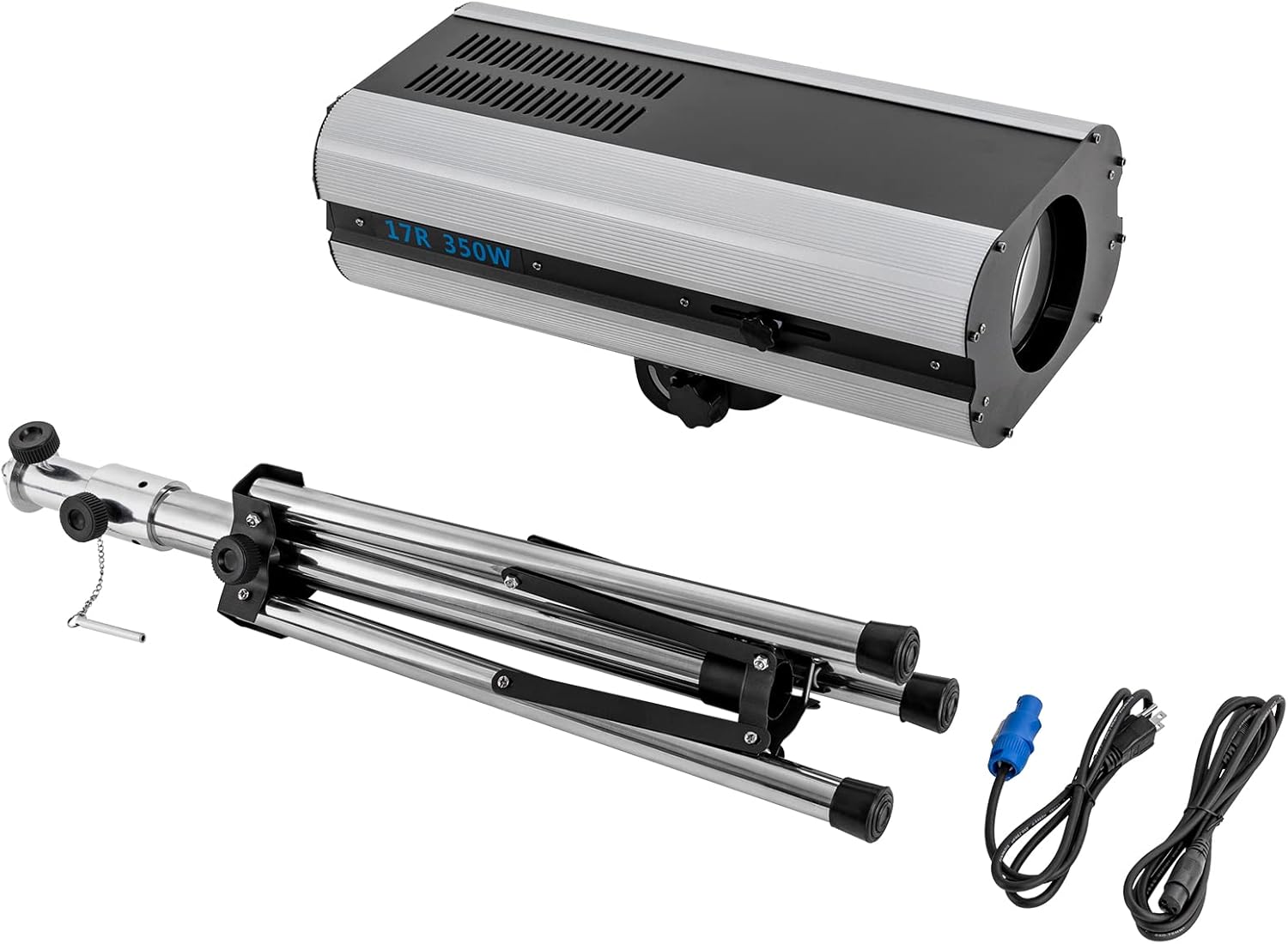 350W Stage Spotlight with Tripod Bracket, DMX and Manual Control Follow Spot Light Adjustable Aperture, Adjust Color Temperature LED Spotlight Stage Light for Event Production