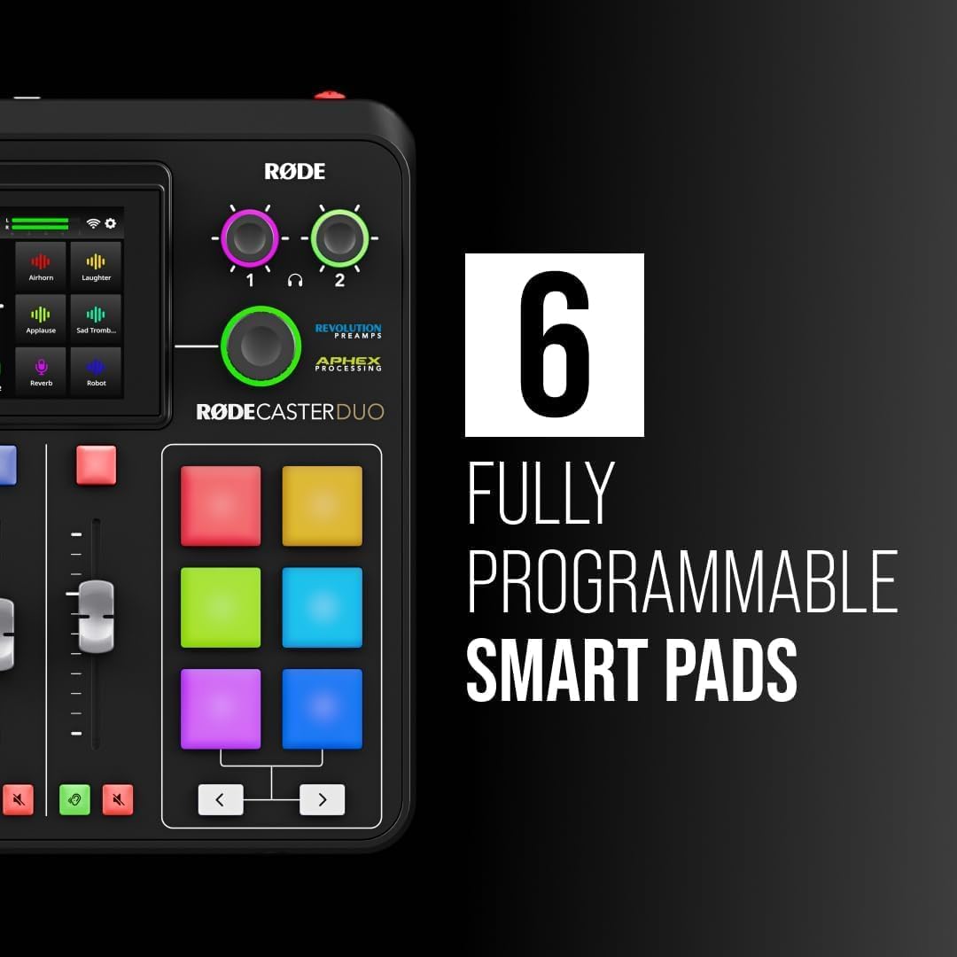 Rode RODECaster Duo Integrated Audio Production Studio with Zoom ZDM-1 Podcast Microphone Pack