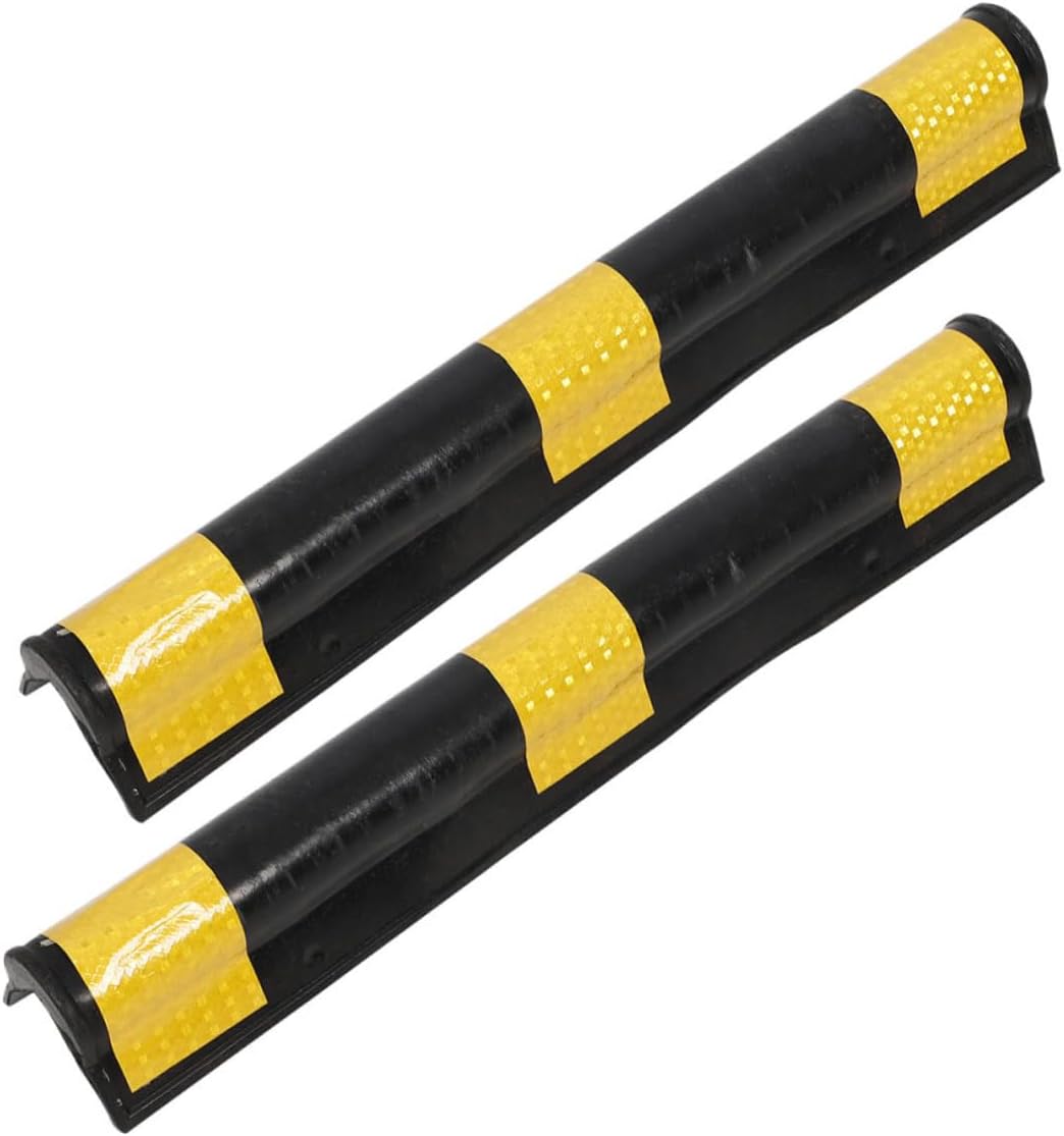 LIFKOME 2pcs Garage Wall Guards Protective Rubber Corner Guards Reflective for Warehouses Car Parks