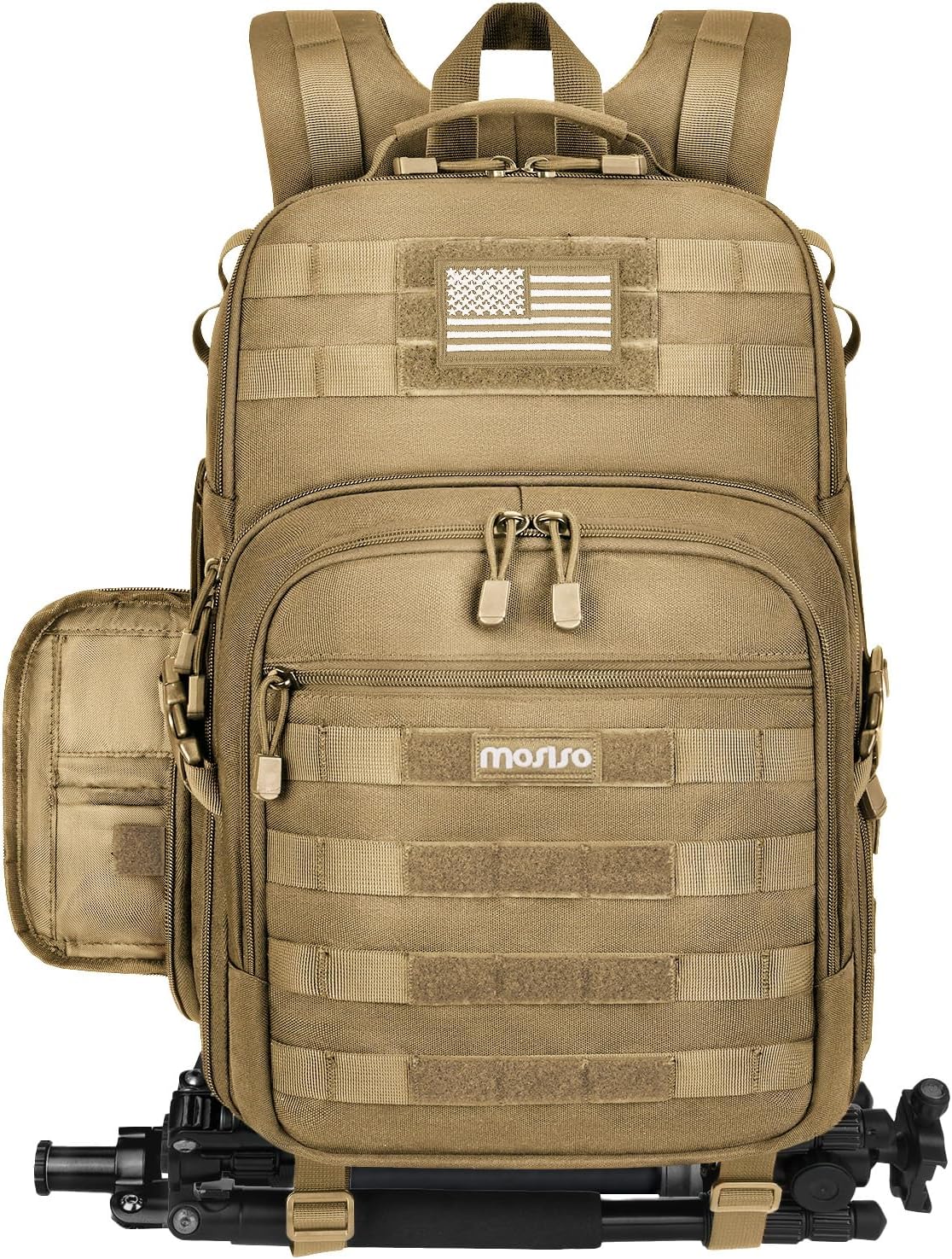 MOSISO Camera Backpack, DSLR/SLR/Mirrorless Tactical Camera Bag Case with Laptop Compartment Compatible with Canon/Nikon/Sony, Khaki