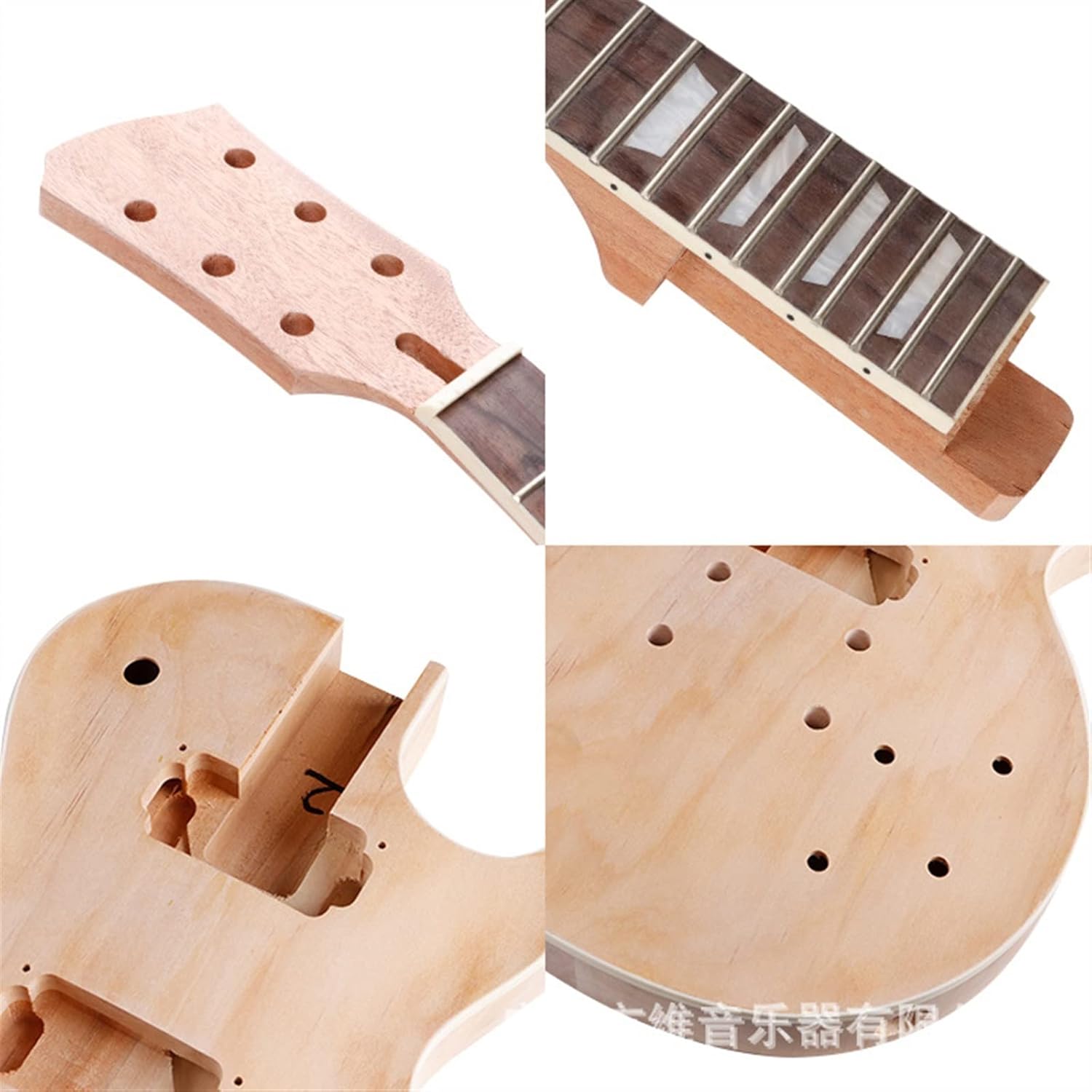 DIY Electric Guitar Kit for LP Electric Guitar Set Neck Guitar Body Wood Billet DIY Semi-Finished Complete Accessories Set