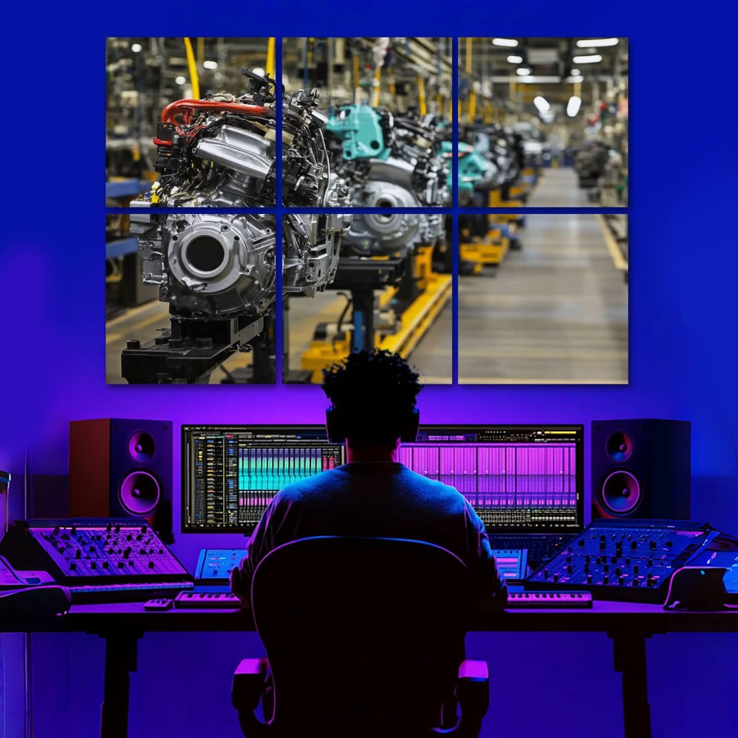 6 Pack Art Acoustic Panels Car industry Sound Absorbing Panel 48