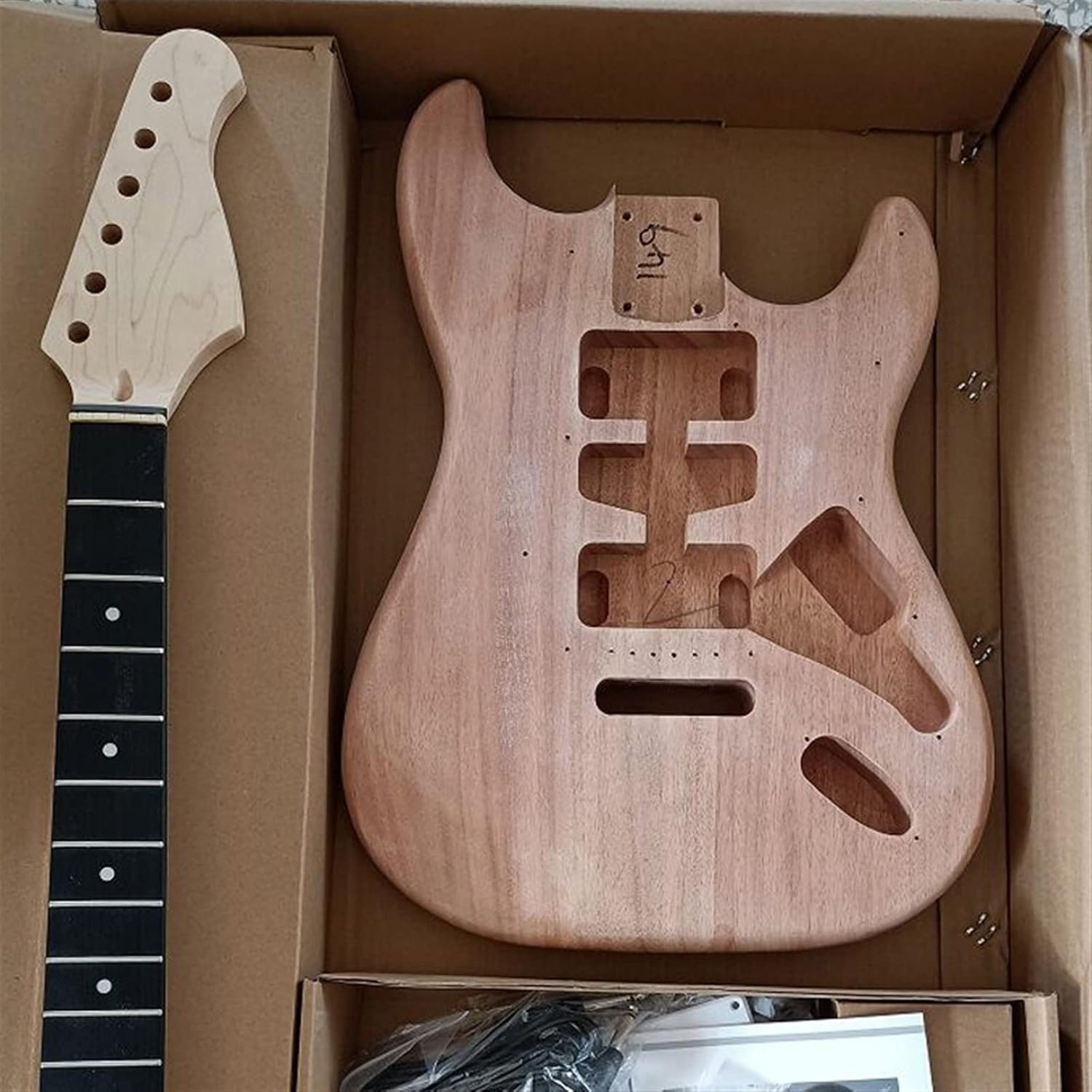 TSTS Electric Guitar DIY Kit Unfinished Professional Electrical Guitar Instruments Assembly Kit Unfinished Electric Guitar Kit