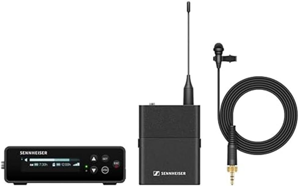 Liquid Audio Sennheiser EW-DP ME 2 Set (Q1-6) Camera-Mount Digital Wireless Microphone System Bundle w/Pig Hog PHM10 8mm Mic Cable, 4-Pack Blucoil AA Batteries Polishing Cloth