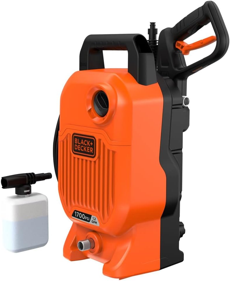 BLACK+DECKER Electric Pressure Washer, Cold Water, 1700 PSI, 1.2 GPM (BEPW1700)
