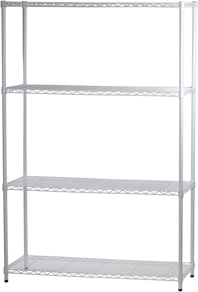 Shelving Inc. White Wire Shelving with 4 Tier Shelves - 18