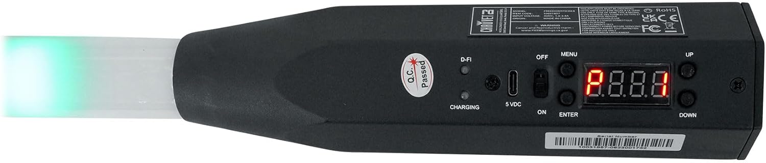 Audiosavings Bundle: Chauvet DJ Freedom Stick X4 (4) Wireless Battery RF LED DMX Light Sticks+Remote Bundle with (4) Rockville RDX3M25 25 Foot 3 Pin DMX Lighting Cable 100% OFC Copper (5 Items)