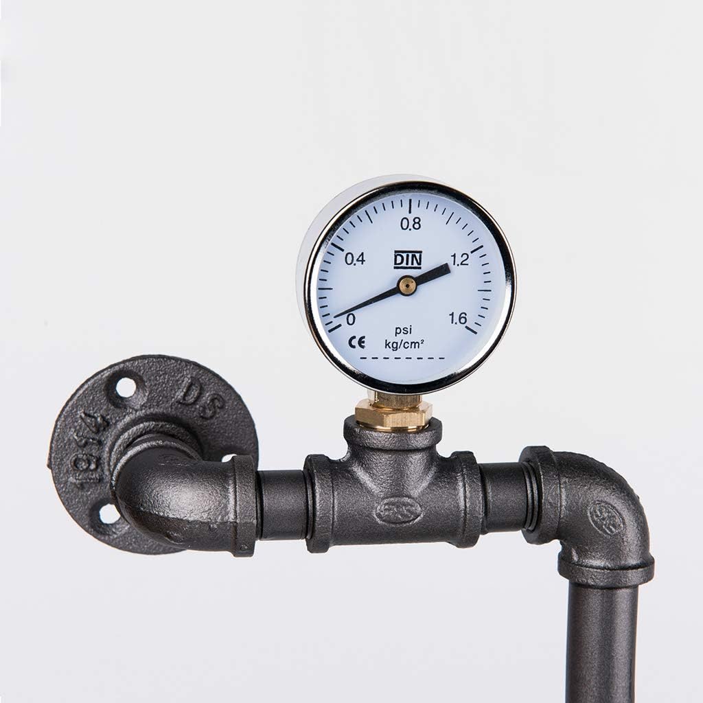 JHSLXD Retro Water Pipe Bookshelf Loft Industrial Style Solid Wood Bulkhead Shelf Multifunction Wrought Iron Wall Mount Decoration Display Stand 45 40CM,4540CM