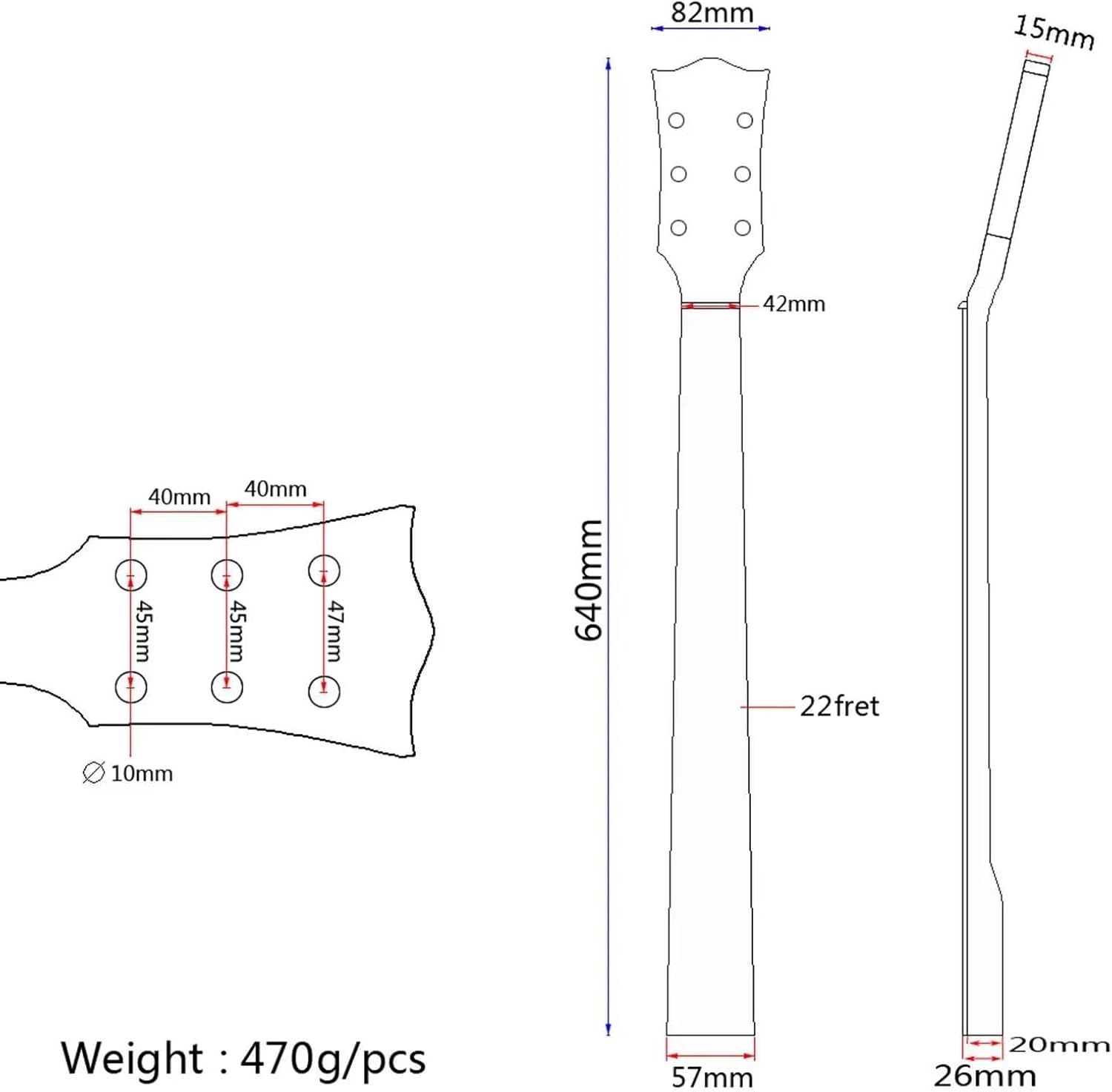 Replacement Guitar Neck Electric Guitar Neck 25.2inch Maple Solid For LP Style Guitar Replacement