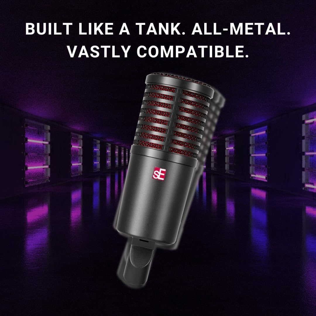 SE ELECTRONICS Dynacaster Dynamic Broadcast Microphone with Built-in Dynamite Pre-amp