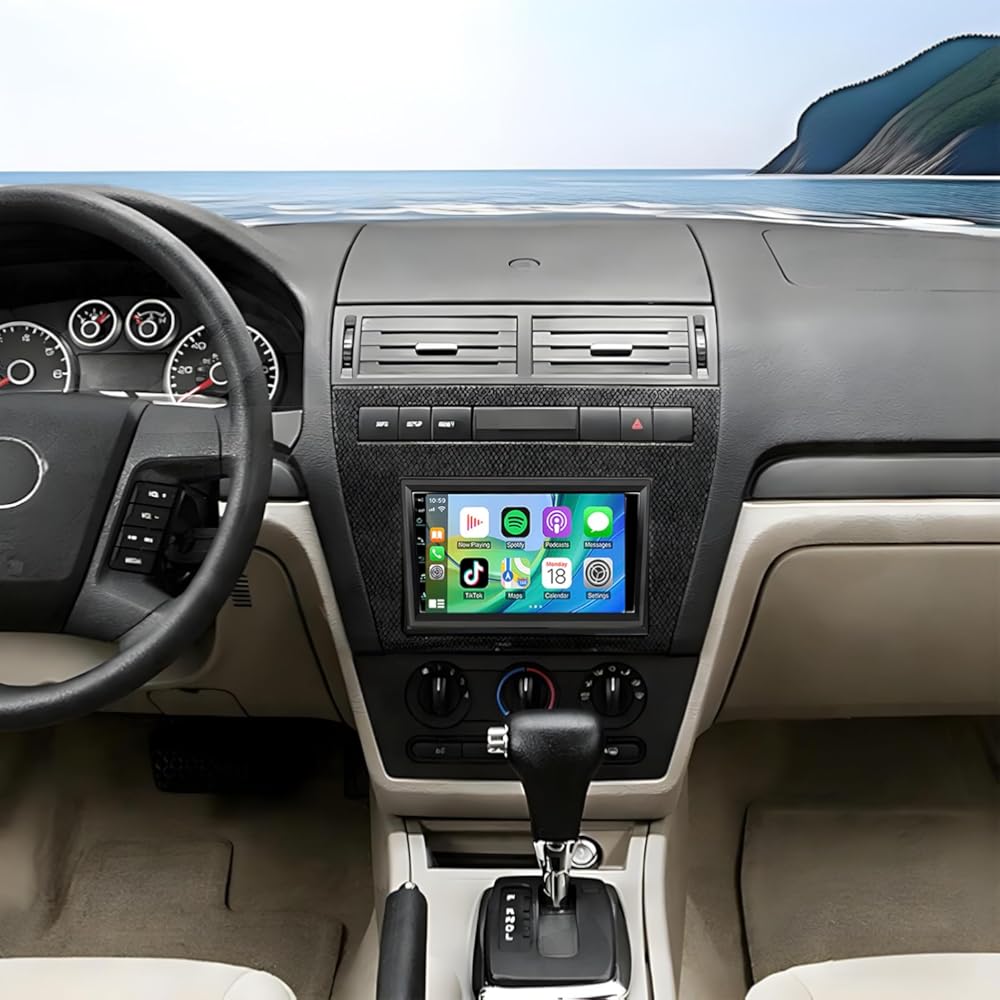 7Inch Double Din Car Stereo Radio for Ford Fusion 2006 2007 2008 2009-4G+64G Car Audio Receiver with Carplay/Android Auto,Built-in GPS Bluetooth WiFi FM RDS DSP SWC + Backup Camera