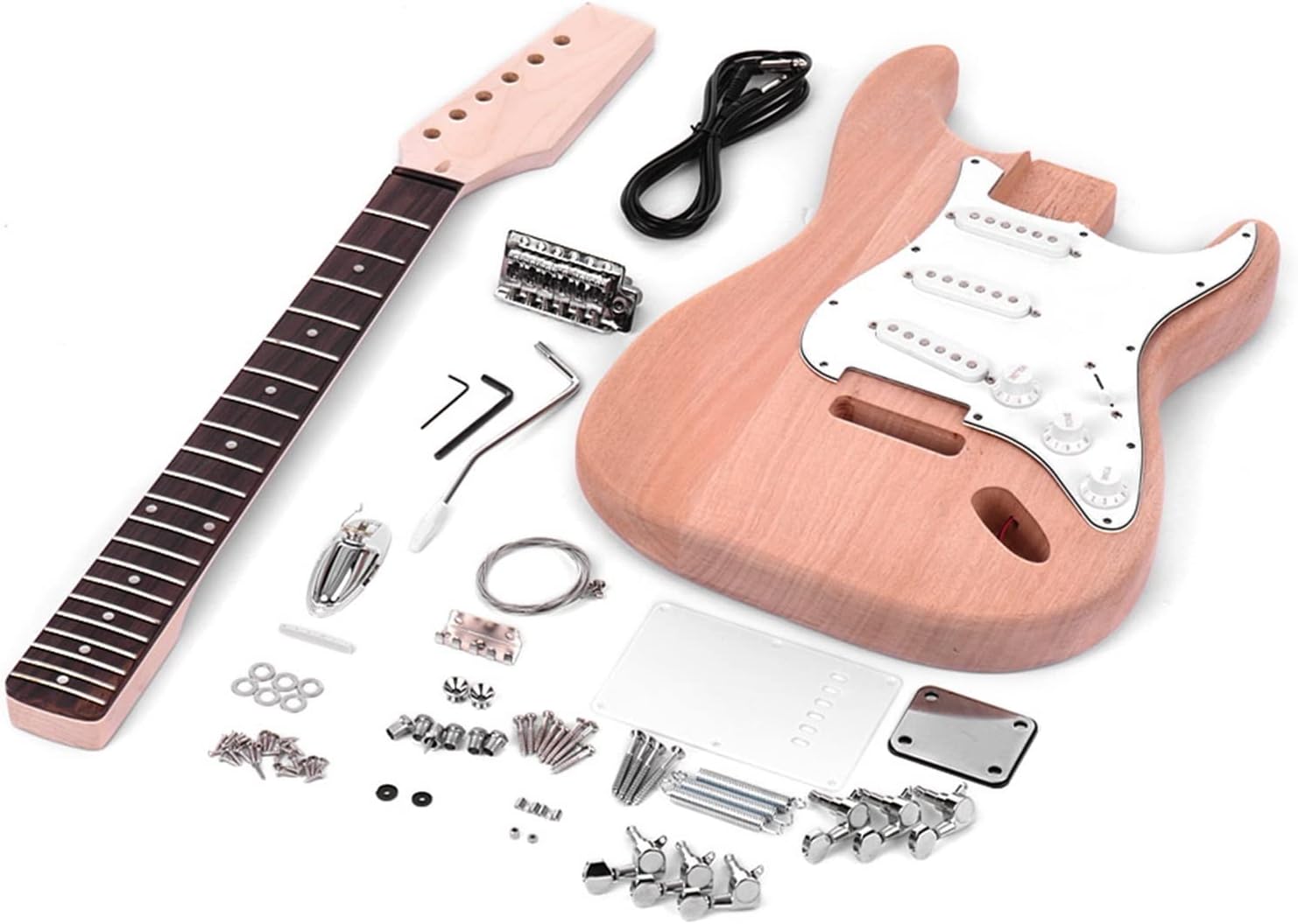 DIY Electric Guitar Kit Unfinished DIY Electric Guitar Kit Mahogany Body Maple Guitar Neck Rosewood Fingerboard