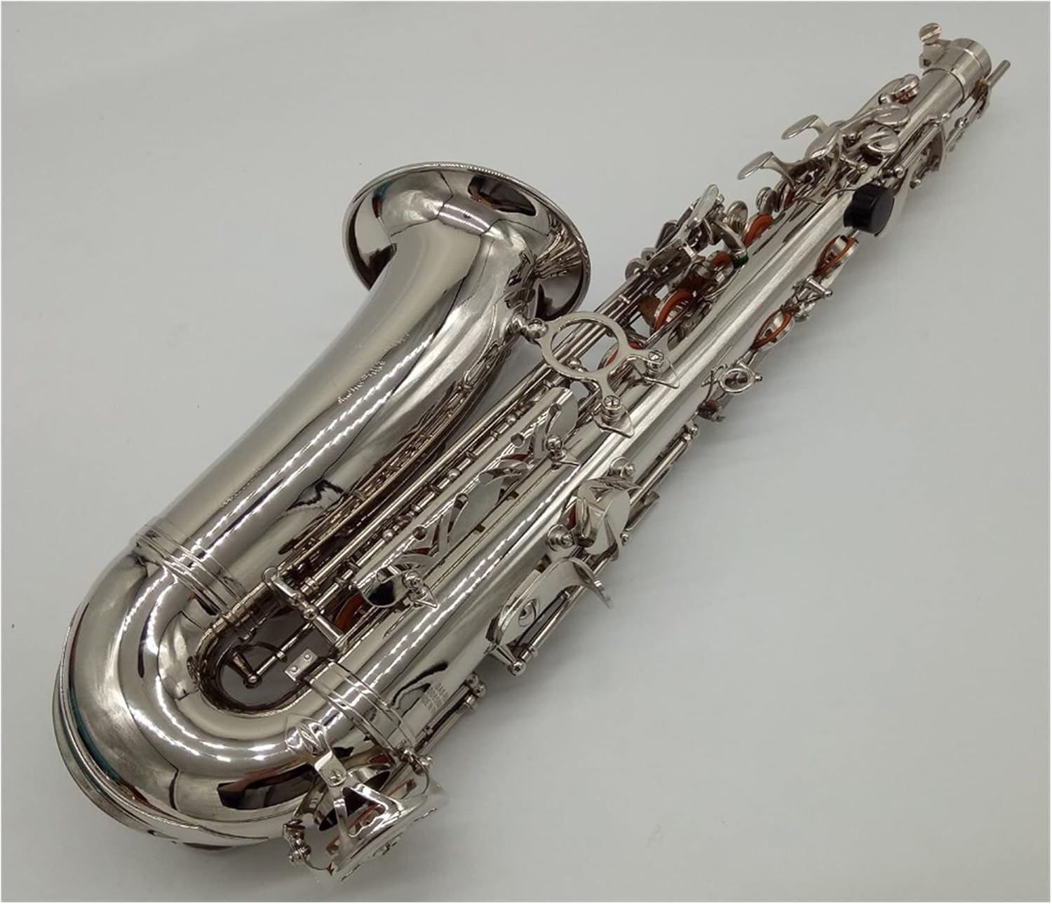 Saxophone Straight Alto Saxophone Nickel Plated E-Flat Alto Sax R54 with Case Mouthpiece Reeds Neck Key Type Woodwind Instrument