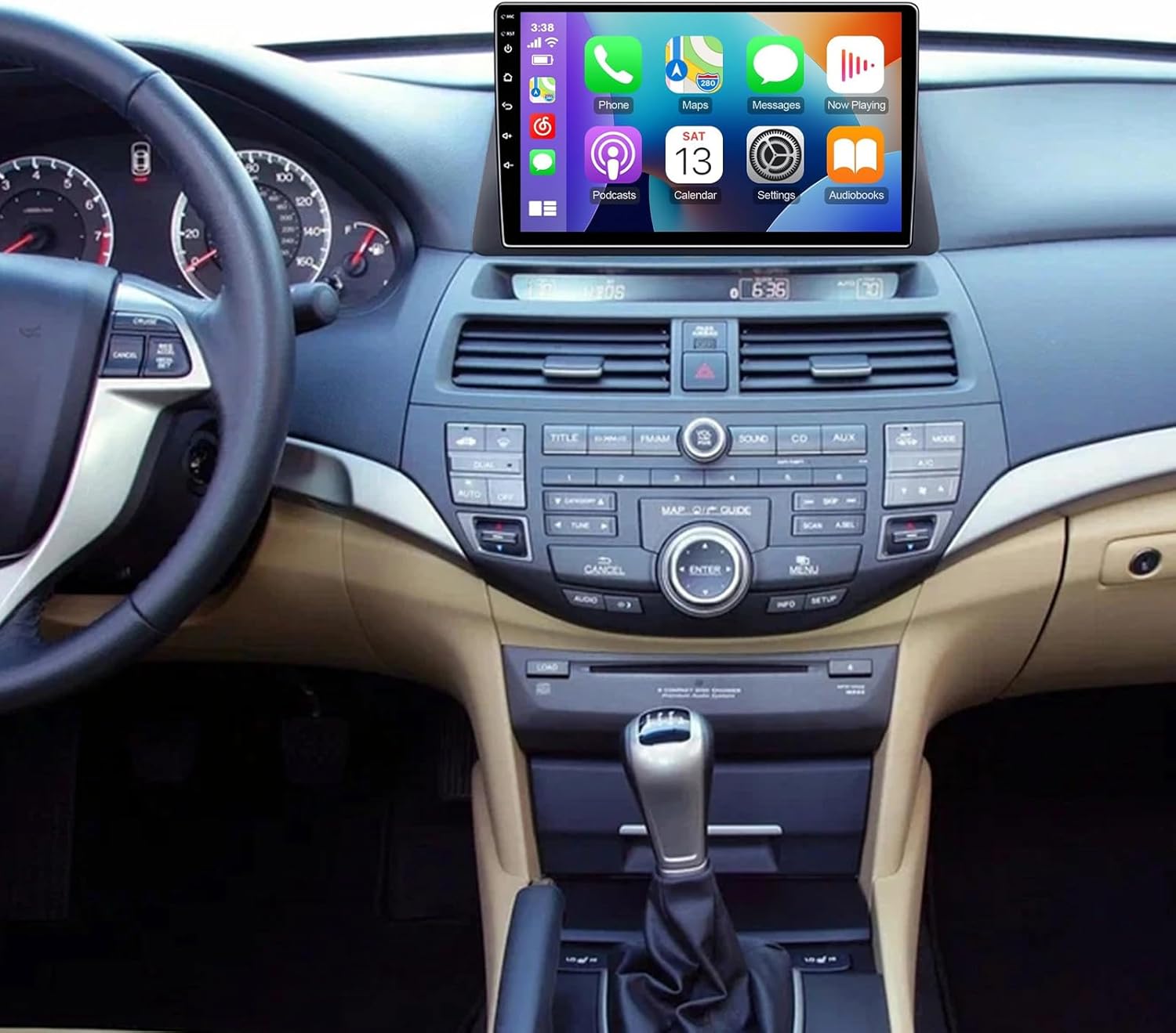 10 inch Touchscreen Car Stereo for Honda Accord 8th Generation 2008-2013, Android 13 Double Din Car Radio with Carplay & Android Auto in-Dash Navigation BT Mirror Link WiFi Backup Camera 2+32G