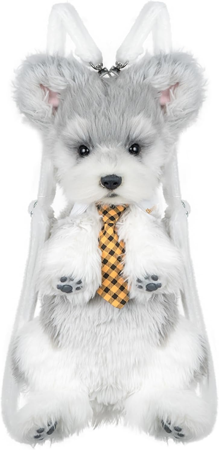 Chongker Dog Shaped Backpack, Handmade Realistic Stuffed Animals Backpack, Cute Dog Plush Bag