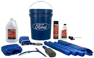 Ford Genuine OEM Exterior Cleaning Kit | Includes Exterior Cleaners, Cleaning Tools, Towels, and Bucket | 10 Pieces | MFPPCLEAN2