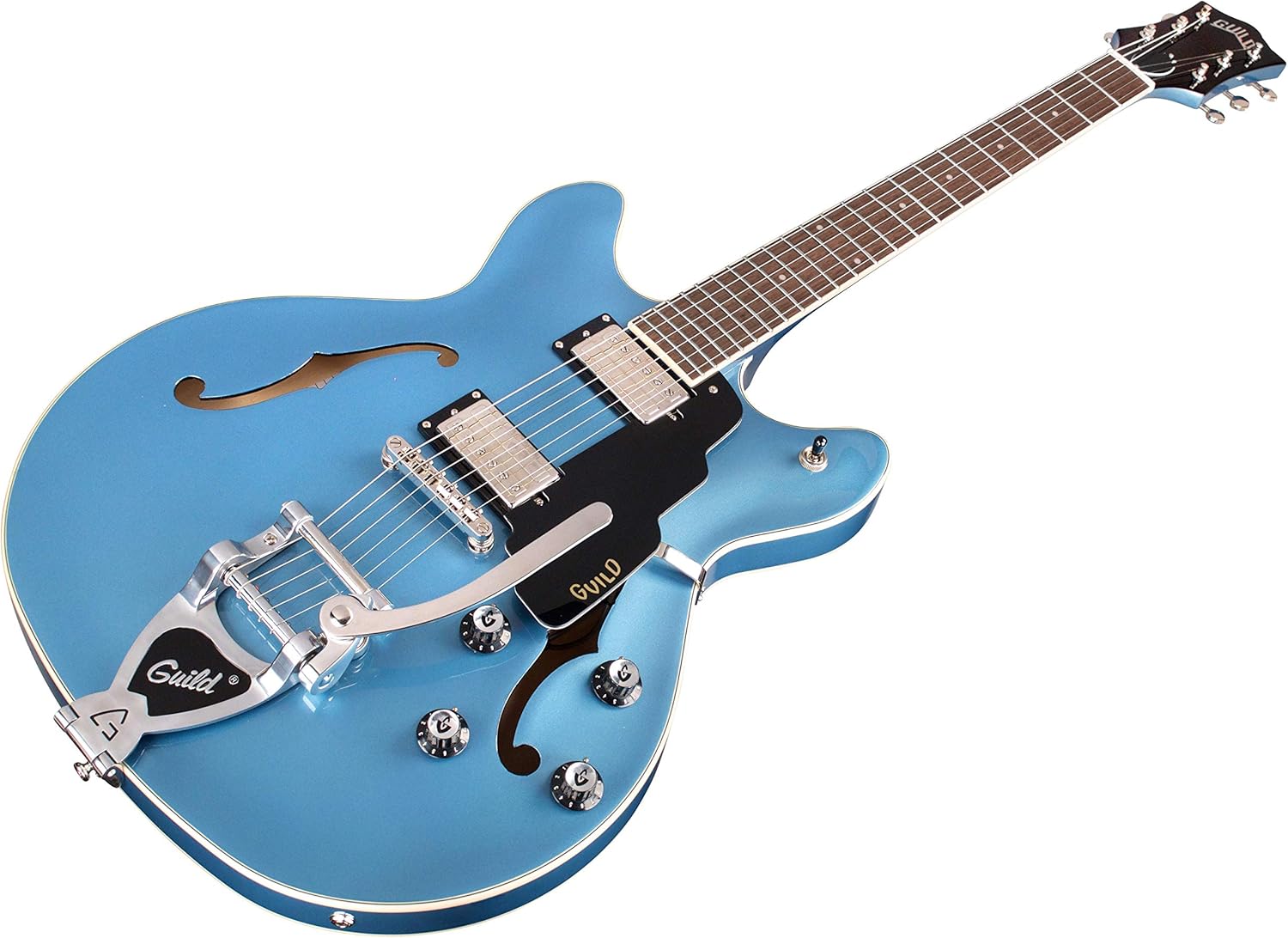 Guild Guitars Starfire I DC Semi-Hollow Body Electric Guitar, Pelham Blue, Double-Cut w/tremolo, Newark St. Collection
