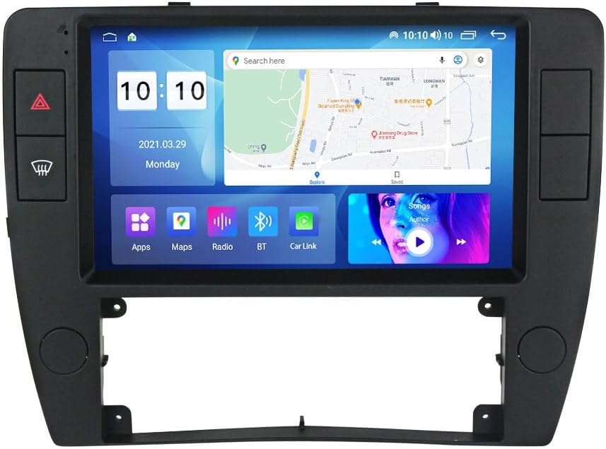 Android Car Stereo for VW Passat B5 2000-2005,9 inch IPS Touchscreen with Upgrade Wireless CarPlay & Android Auto,WiFi/GPS,Support SWC and Subwoofer,8-Core 8G+256G