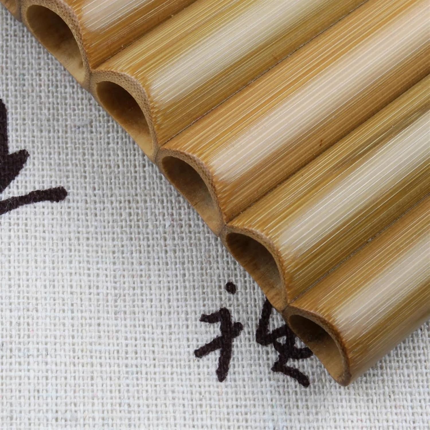 8 Pipes Pan Flute Woodwind Instrument Chinese Traditional Musical Instrument (Color : Right Natural color)