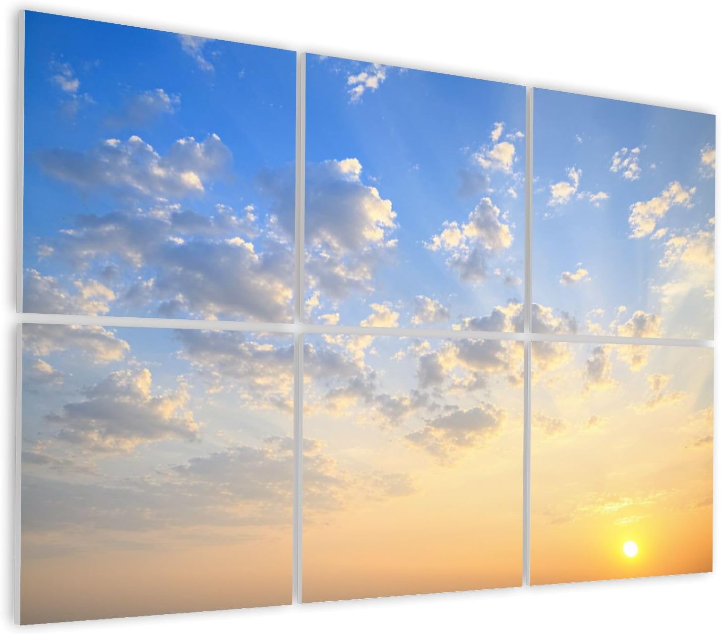 6 Pack Art Acoustic Panels Self Adhesive sun low cloud Decorative Soundproof Wall Panels Sound Absorbing Panel 48