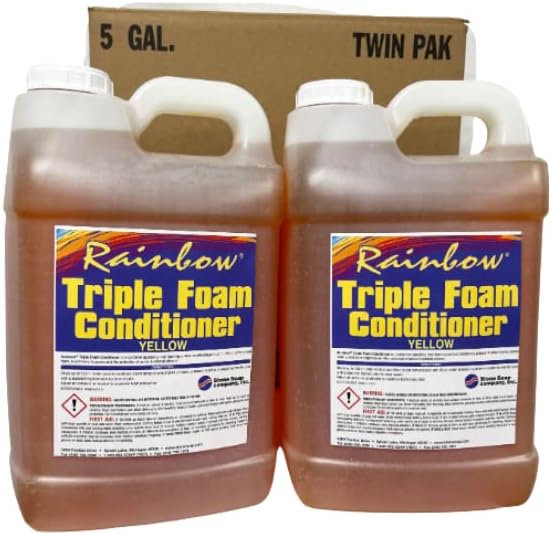 RAINBOW Triple Foam Conditioner for Self Service Car Washes, Yellow, Lemon Scented, 2.5 Gallon Two Pack, Three Colors Available