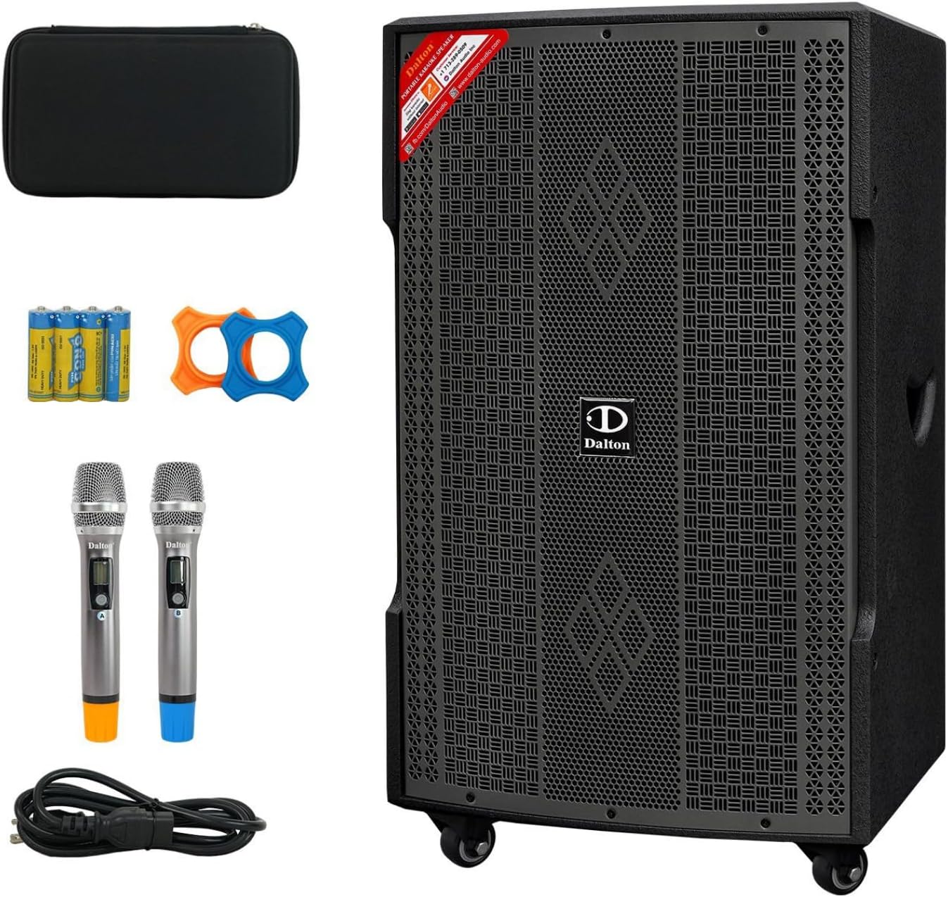 DS15XPro Karaoke Machine Speakers Bluetooth Wireless with Wireless Microphones, Karaoke System Best Machine for Adults Karaoke with Bluetooth Professional Karaoking Dual Speakers Karaoke