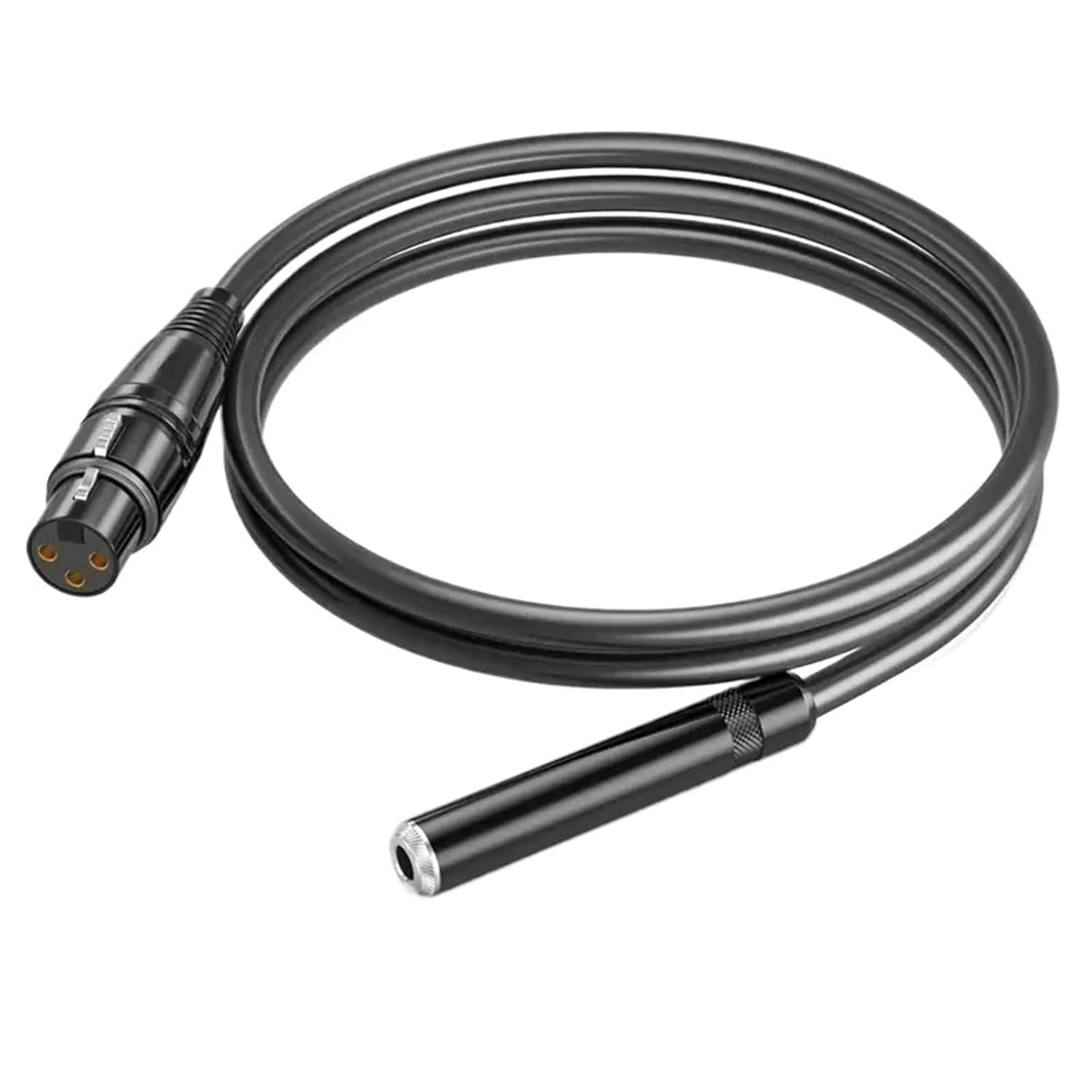 TRS 6.35 XLR Female to 6.5mm Audio Extension Cable 1 4 Inch Cannon Cord for Amplifier Effect Sound Card Speaker(XLR-M to 6.5-F,1m)