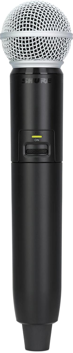 Shure GLXD2+/SM58 Handheld Transmitter with SM58 Vocal Mic Capsule - for use with GLX-D+ Dual Band Digital Wireless Microphone Systems, Receiver Sold Separately (GLXD2+/SM58=-Z3)