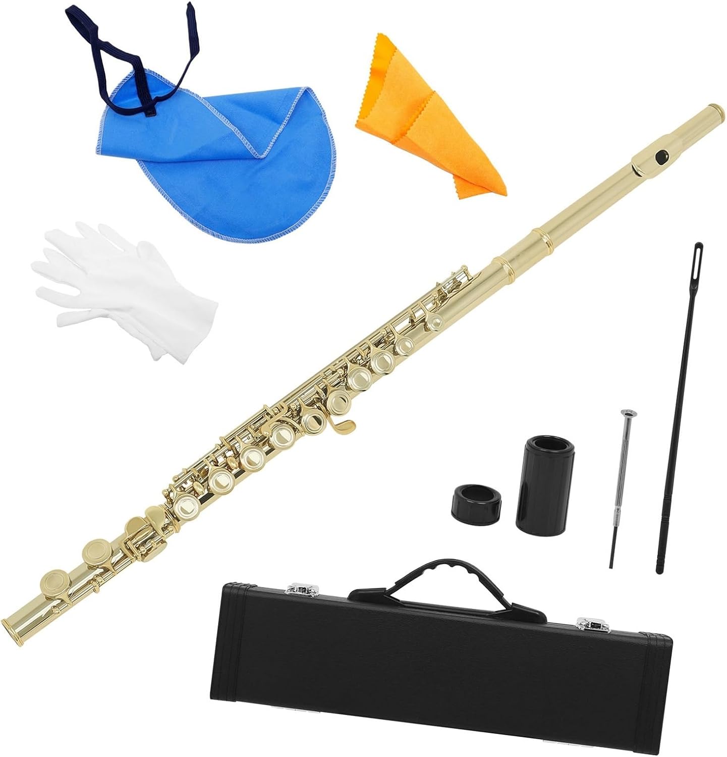 Flute Western Concert Flute Cupronickel Nicke Plated 16 Holes C Key Woodwind Instrument with Box Flutes Musical Instruments