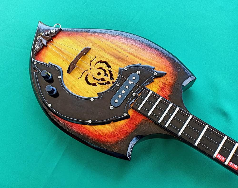 Isarn Acoustic Electric Phin 3 Strings, Thai Lao Guitar Musical Instrument, Traditional Thai Musical Pin79