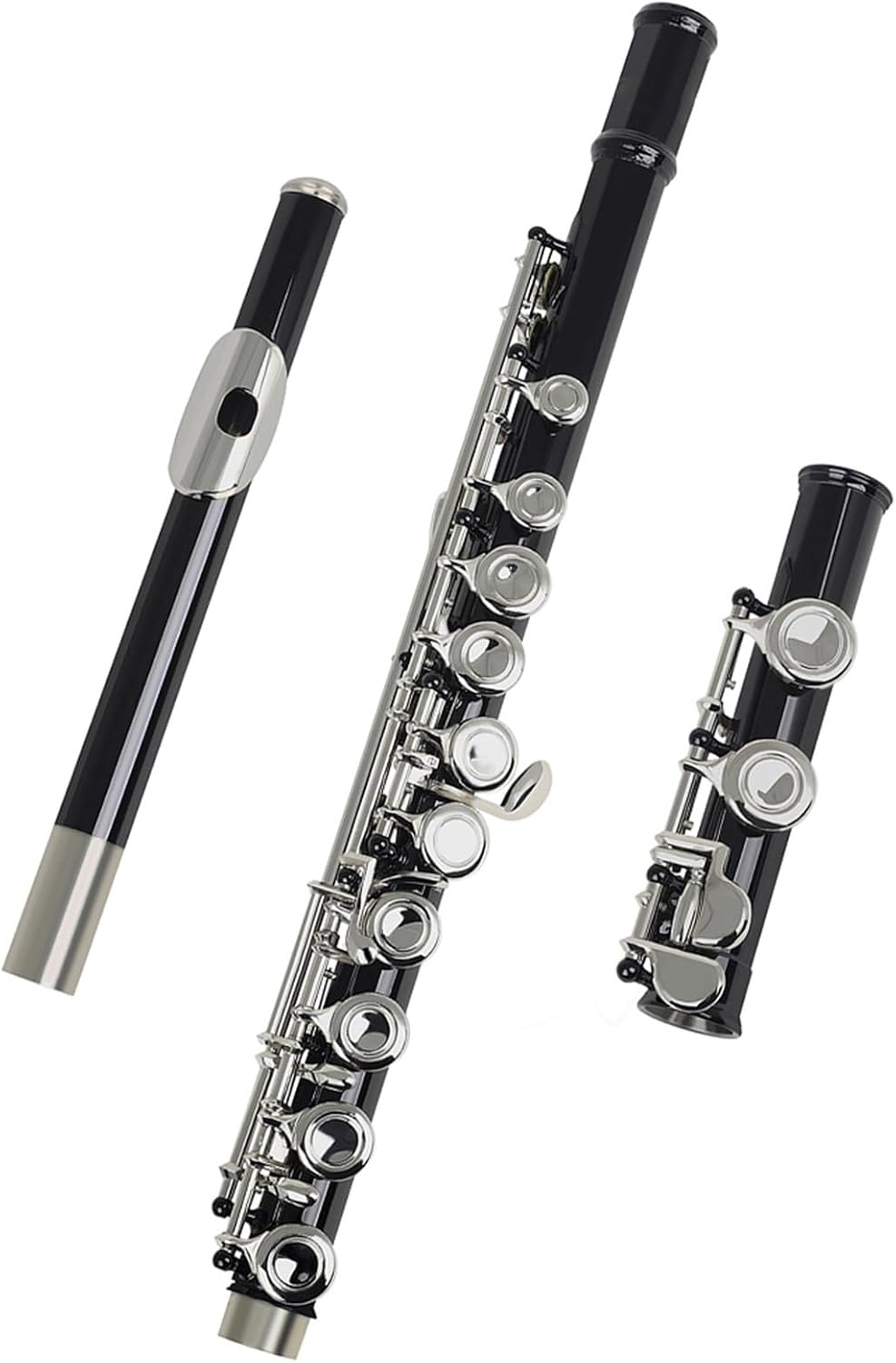Flute Black 16 Holes Flute Woodwind Instrument Closed Key Add The E Key C Tone Nickel Plated Flute with Case Flutes Musical Instruments