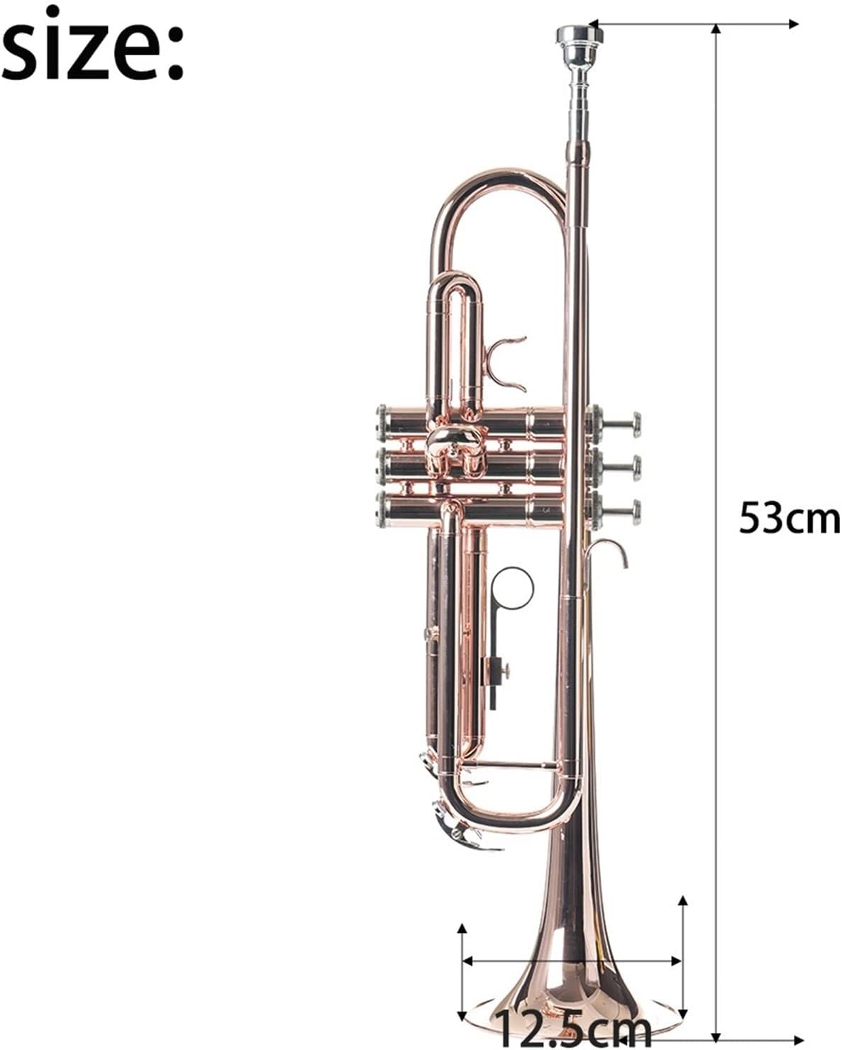 Rose Gold Trumpet Instrument Playing-Level Adult Wind Band B-Tune Phosphor-Bronze Beginner Test Grade Brass Instrument Professional Trumpet