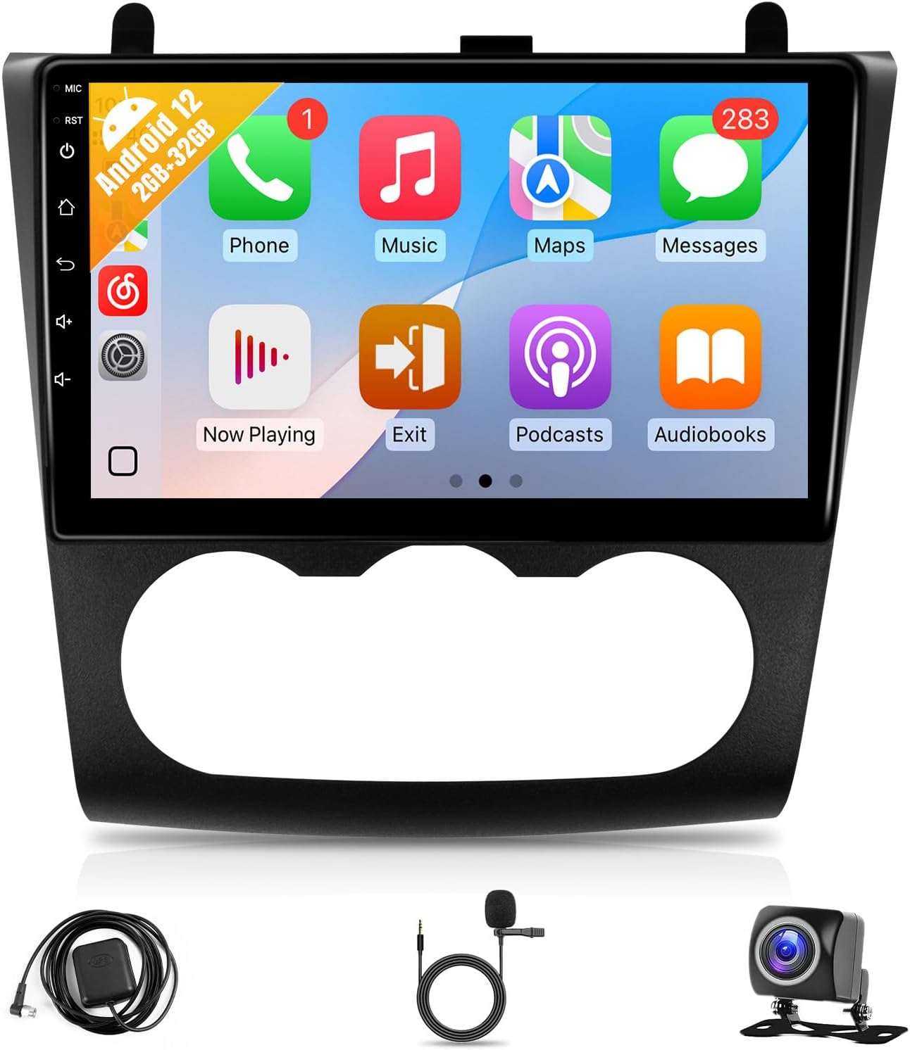 Leadfan Car Stereo for Nissan Altima 2008 2009 2010 2011 2012 Wireless CarPlay Android Auto, 9” IPS Touch Screen Car Radio for Altima Bluetooth FM WiFi GPS Navigation Backup Camera Mic