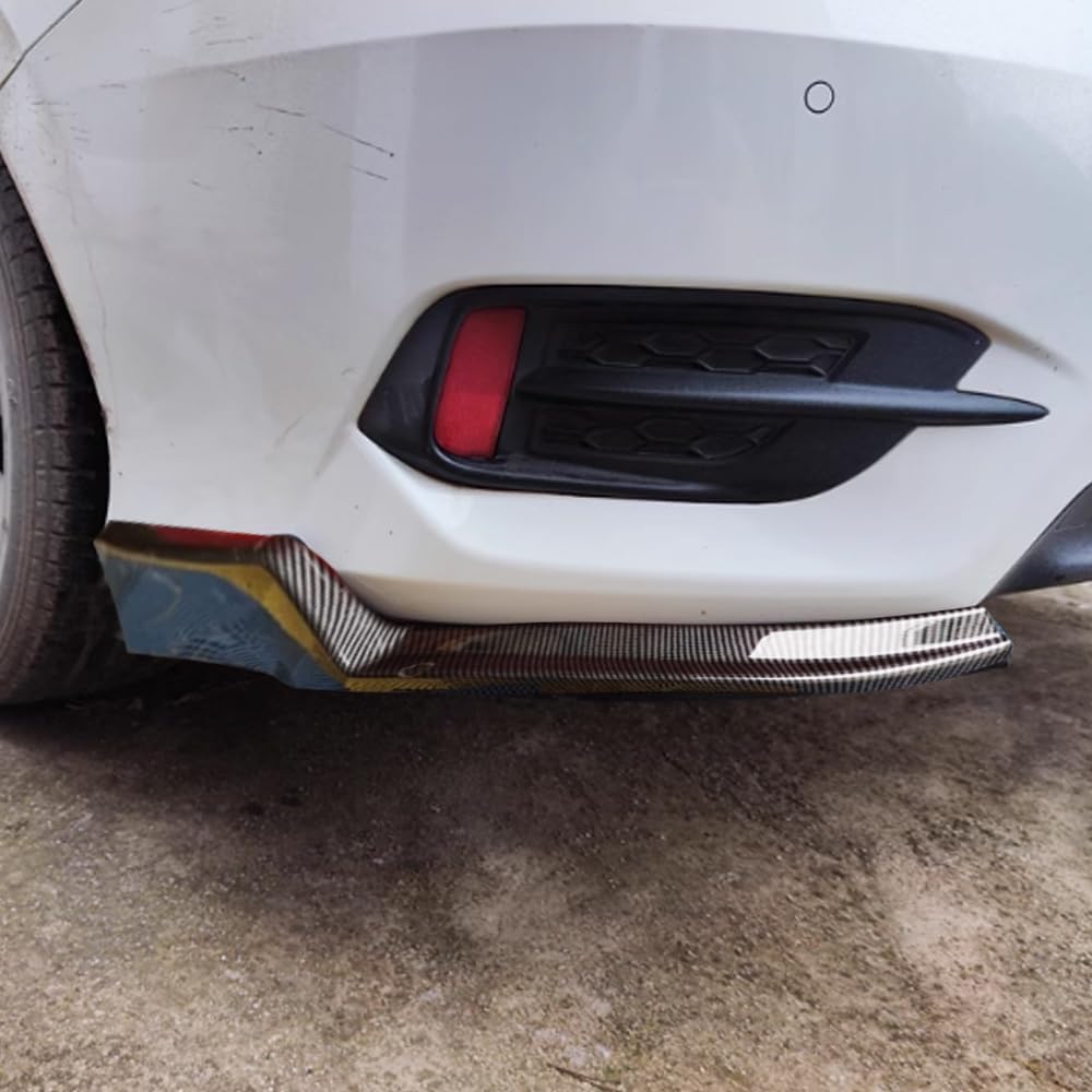 Car Accessories Rear Bumper Corner Protection Cover Trims Compatible with Honda 10th Gen Civic 2016-2021 (Carbon Fiber Style) 2PCS ABS