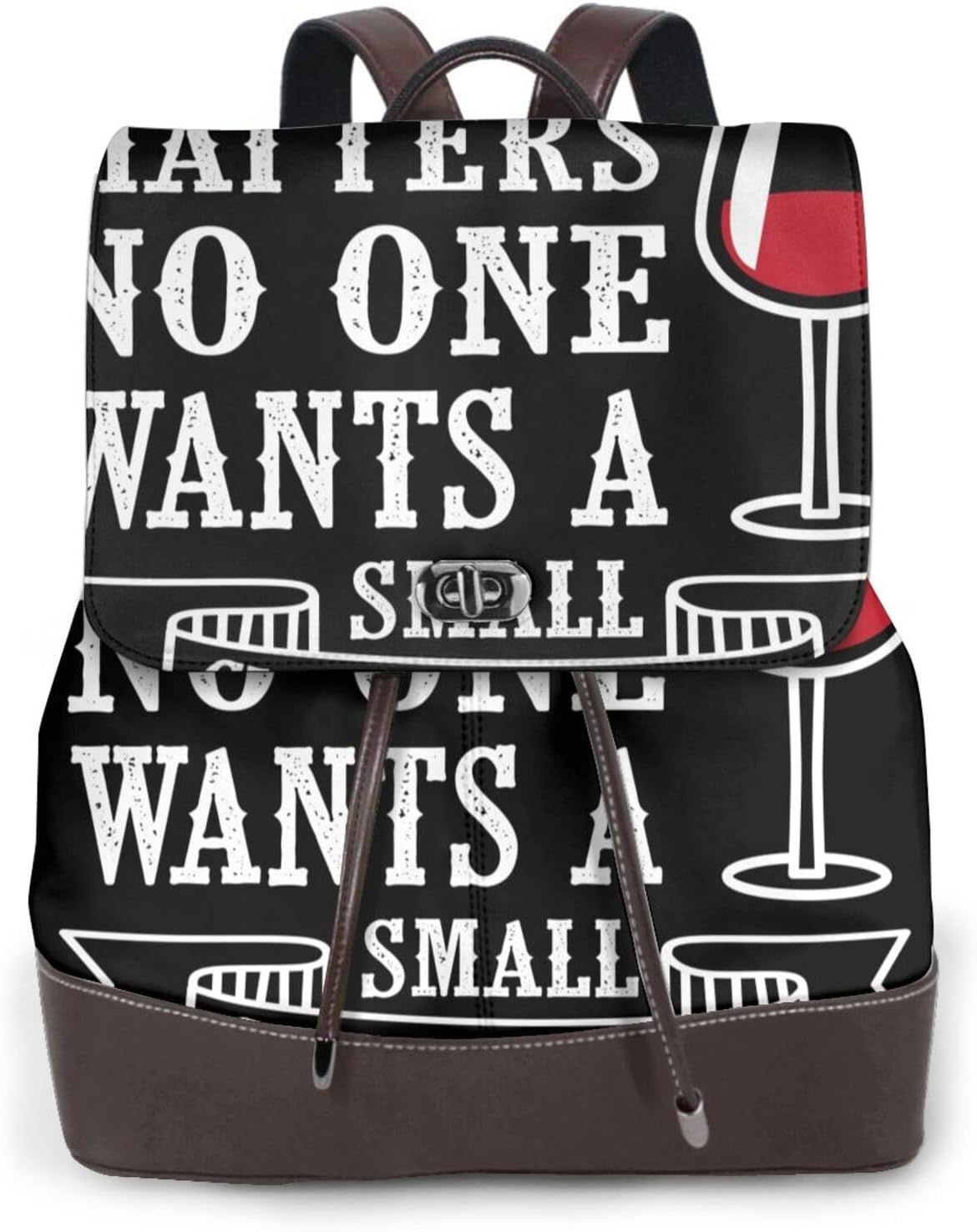 Wine Funny for Womens Backpack Purse Microfiber PU Anti-theft Large Fashion Designer Travel Bag Ladies Shoulder Bags