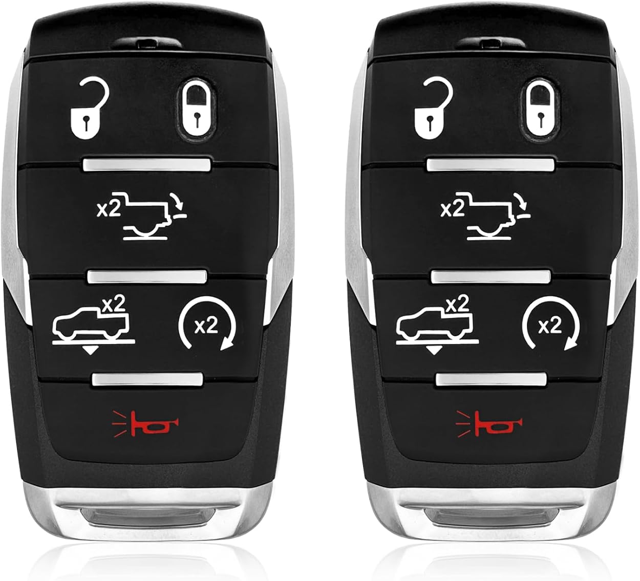 2 Keylessbest Replacement for 2019-2024 Dodge Ram 1500 Pickup Key Fob Remote Control OHT-4882056 6 Buttons 433.92MHz