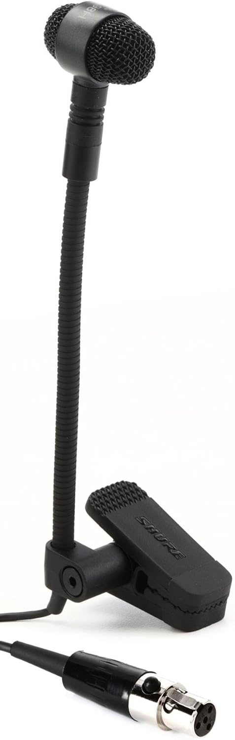 Shure PGA98H Condenser Microphone - with Cardioid Pick-up Pattern,Condenser Gooseneck Instrument Microphone with TA4F Connector for use with Wireless Systems (PGA98H-TQG)