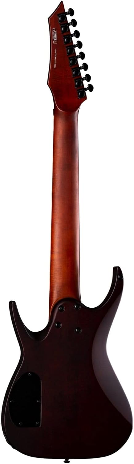 Dean 8 String Exile Select Multiscale Kahler Guitar, Ebony, Satin Natural Black Burst