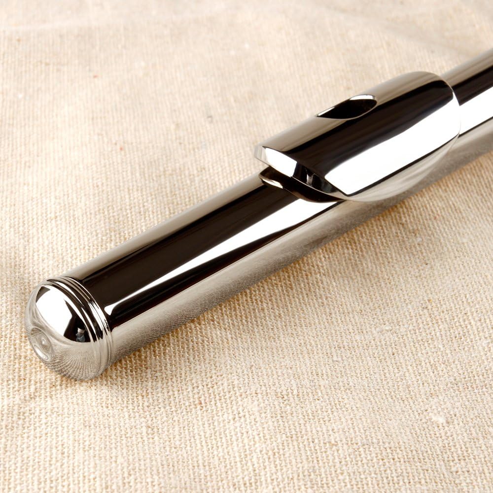 MoonAngel Silver Nickel Plated 17 Hole C Key Flute, Woodwind Instrument, Silver Color