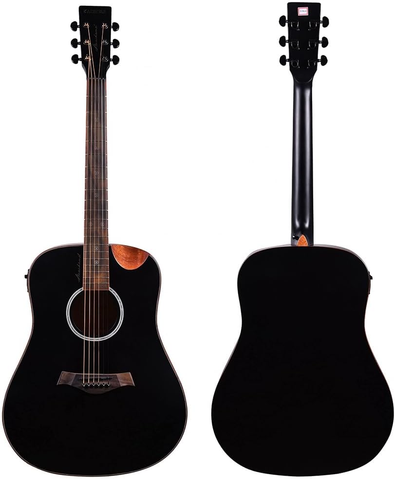 Kadence Slowhand Jumbo Semi Acoustic Guitar(Sh04) – Premium Black Spruce Wood with Heavy Padded Bag, Guitar Cable, Pro Capo, Set Of Strings, Picks with Learning Course