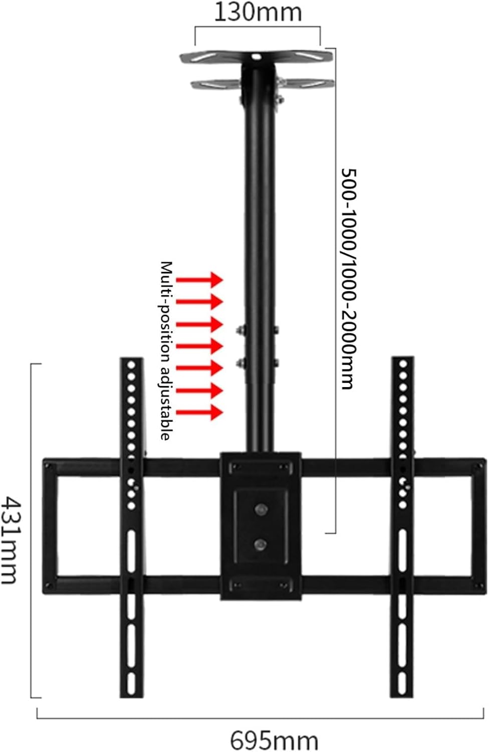 Monitor Mount, TV Wall Mount, Height Adjustable TV Ceiling Mount, Full Motion TV Ceiling Mount, for 45-80 Inch TV Pan and Tilt Mount, Metal Expansion Screw Mount (