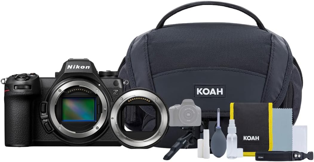 Nikon Z6III FX-Format Mirrorless Camera Body Bundle with Nikon FTZ II Mount Adapter and Camera System Gadget Bag with Accessory and Cleaning Kit (3 Items)