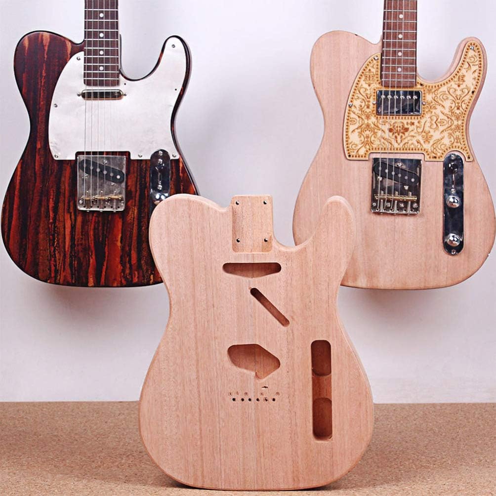 Milisten Guitar Body Replacement Body Unfinished Bass Wood Body Blank Guitar Body Kit Unfinished Body Guitar Accessories Guitar Kits Electric Guitar Bodies Basswood Wooden