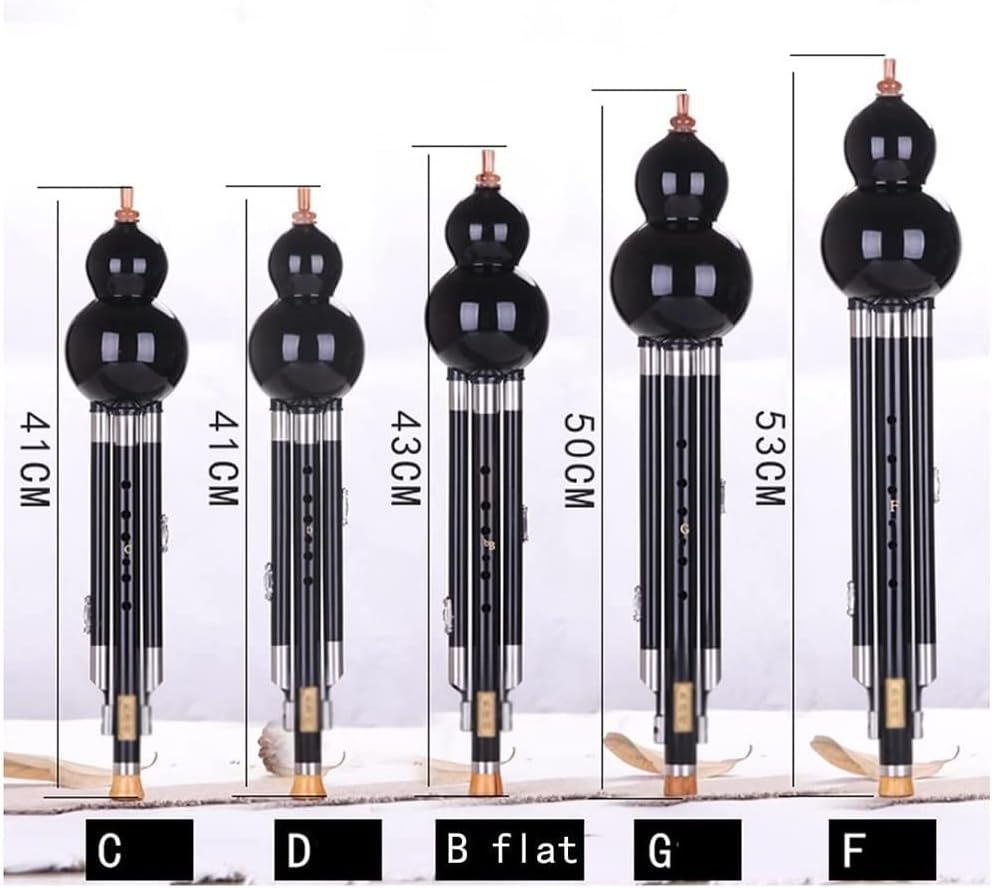 Hulusi Flute Orchestra Hulusi Instrument Black Professional Player Instrument Hulusi Children Adult Beginners Available (Size : Key F)